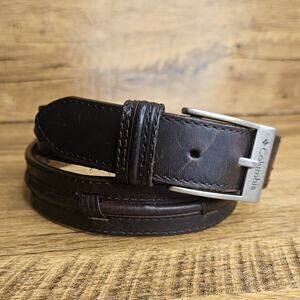 Columbia mens size 34 brown Genuine Leather woven belt